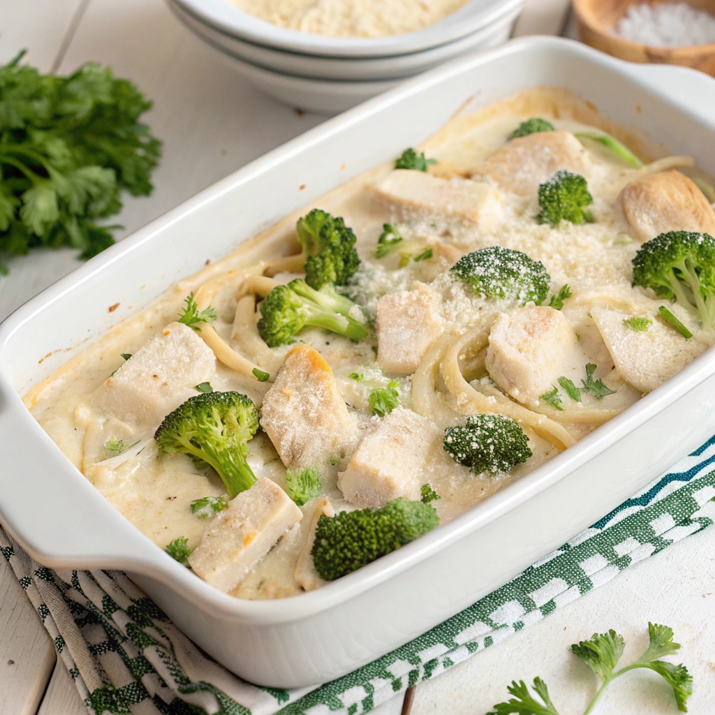 Chicken and Broccoli Alfredo Casserole