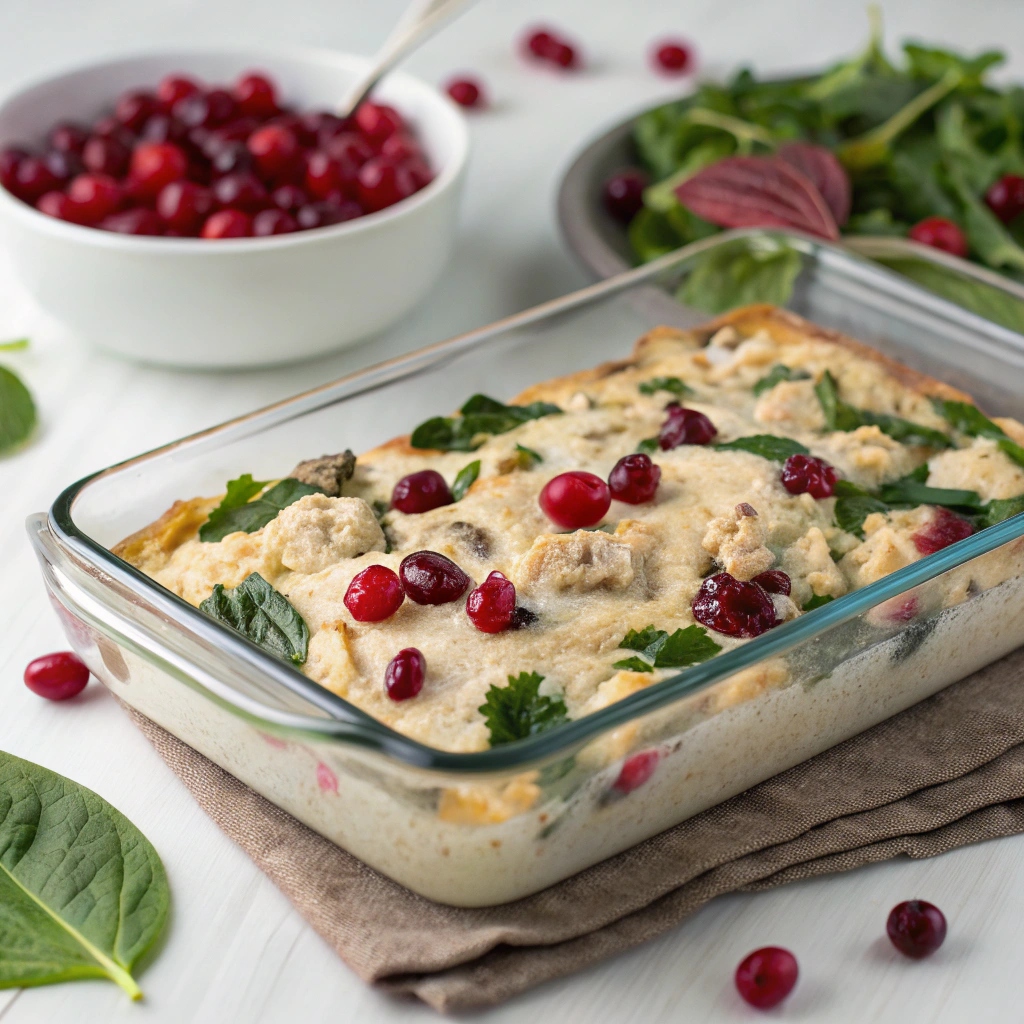 Turkey Cranberry Spinach Casserole
