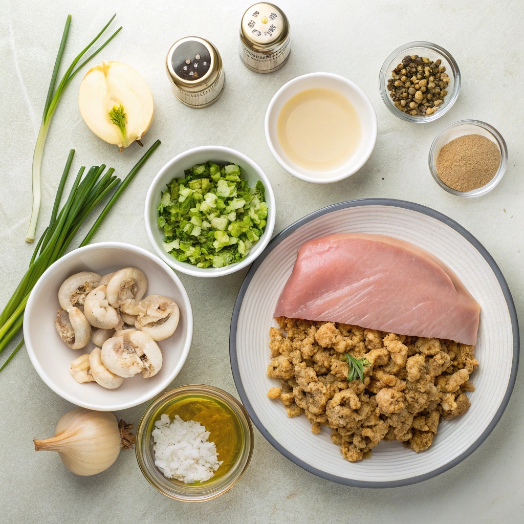 Slow Cooker Turkey and Stuffing Ingredients