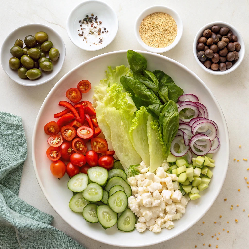 The Best Simple Greek Tossed Green Salad Ingredients