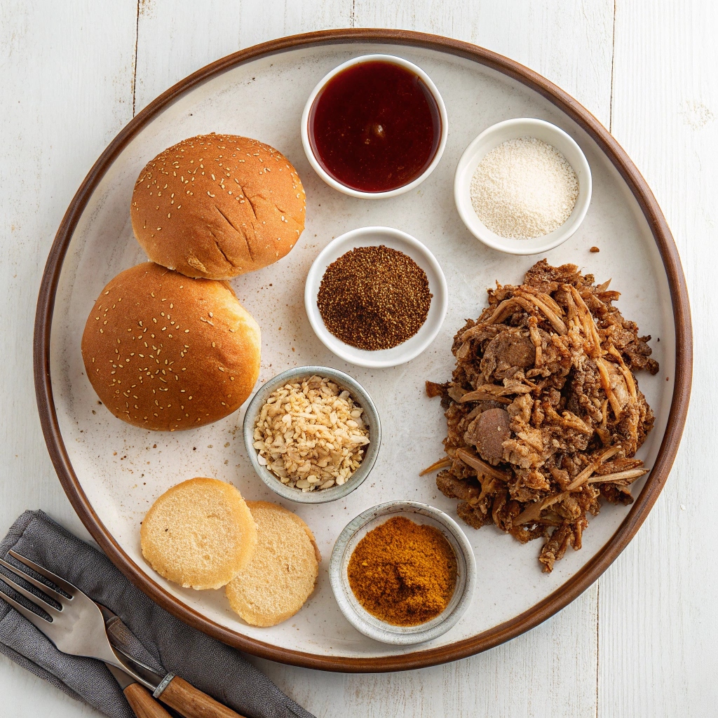 Slow Cooker Smoky BBQ Pulled Pork Sandwiches Ingredients